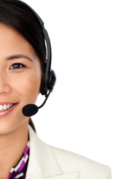 Selbstbewusster Kundendienstmitarbeiter mit Headset — Stockfoto