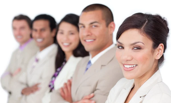 International business team standing in a line — Stock Photo, Image
