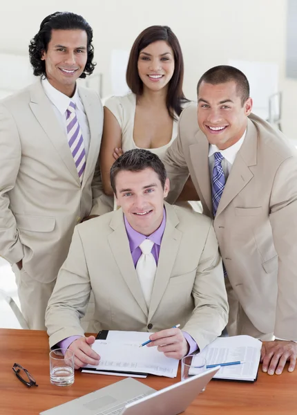 Assertive business studying a document — Stock Photo, Image