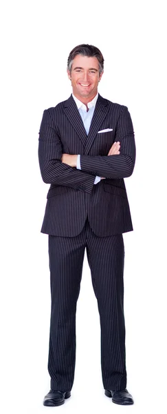 Smiling businessman with folded arms — Stock Photo, Image