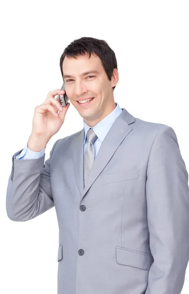 Attraktiva affärsman på telefon — Stockfoto