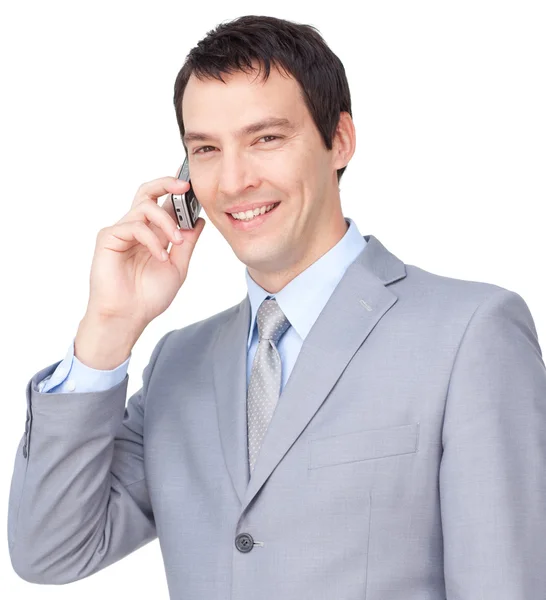 Gros plan d'un homme d'affaires au téléphone — Photo