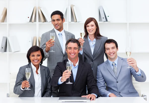 Successful business celebrating a victory — Stock Photo, Image