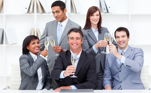 Positive business toasting with Champagne — Stock Photo, Image