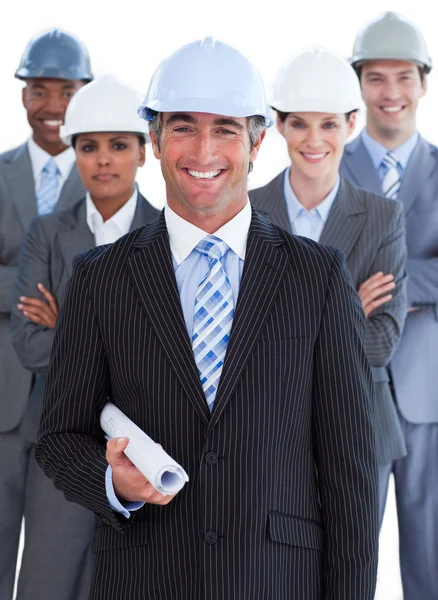 Retrato del equipo de arquitectos multiétnicos — Foto de Stock