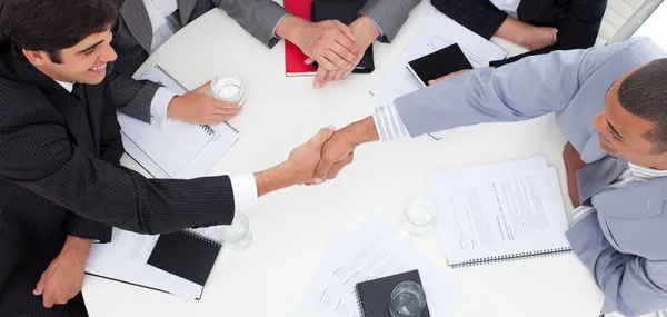 Close-up of successful business closing a deal — Stock Photo, Image