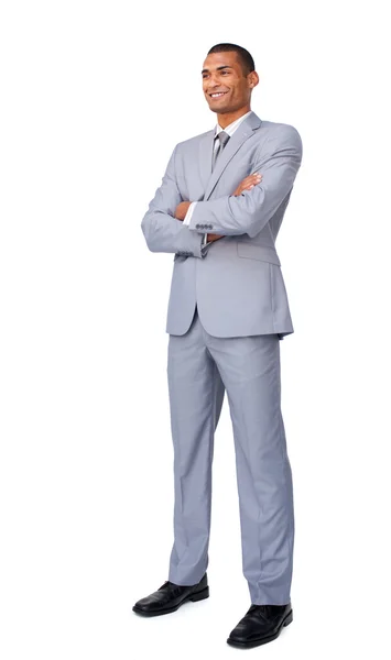 Karismatisk attraktiva affärsman med korslagda armar — Stockfoto