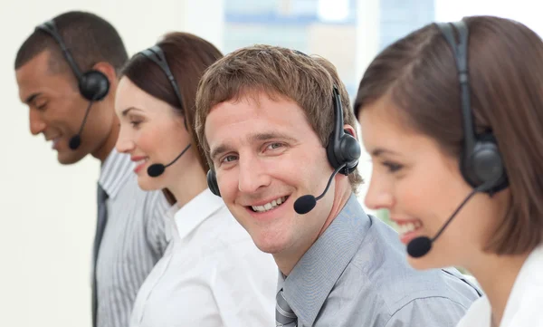 Business with headset on — Stock Photo, Image