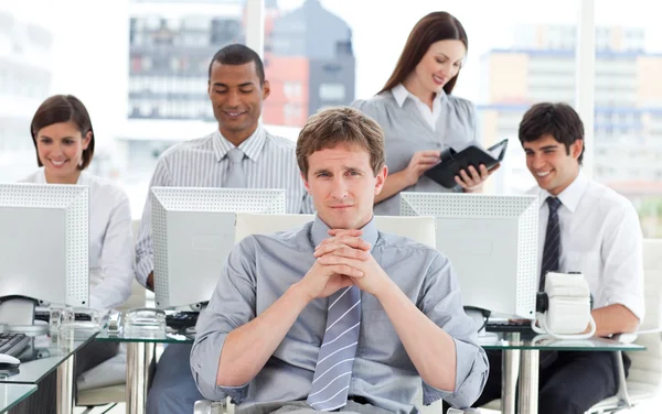 Portrait of a dynamic business team at work — Stock Photo, Image