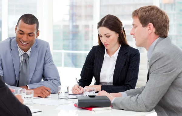 Concentrated business group having a meeting — Stock Photo, Image