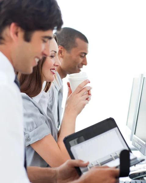 Positive business team at work — Stock Photo, Image