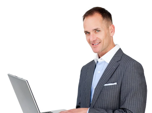 Charming businessman surfing the internet Stock Picture