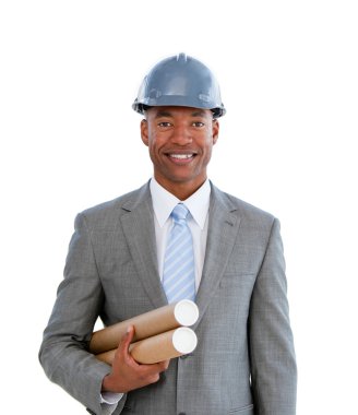 Portrait of a charming male architect clipart