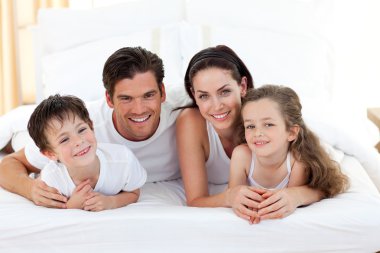 Smiling family having fun clipart