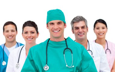 Portrait of a medical team clipart