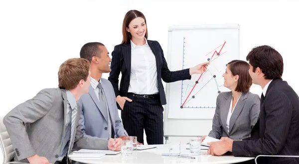 Assertive businesswoman giving a presentation — Stock Photo, Image