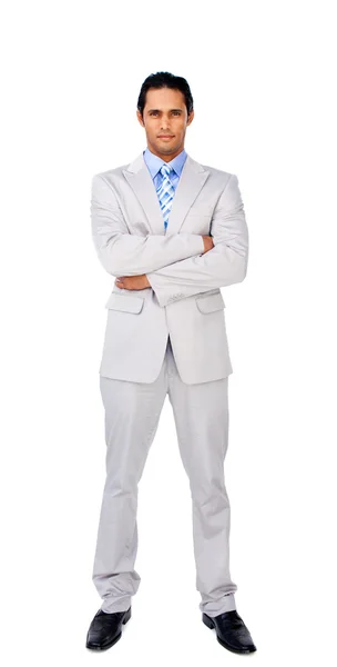 Serious businessman with folded arms — Stock Photo, Image