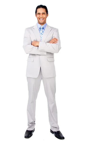 Uomo d'affari sorridente con le braccia incrociate — Foto Stock