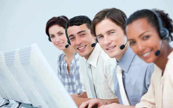International business in a call center — Stock Photo, Image