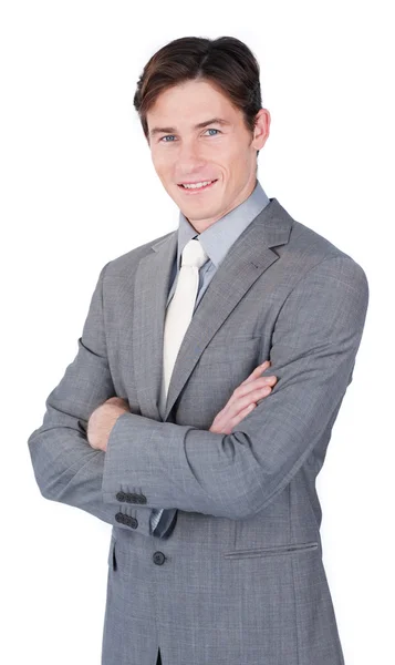 Charismatic young businessman standing — Stock Photo, Image