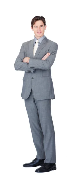 Assertive caucasian businessman standing — Stock Photo, Image