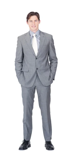 Porträtt af en attraktiv affärsman stående — Stockfoto