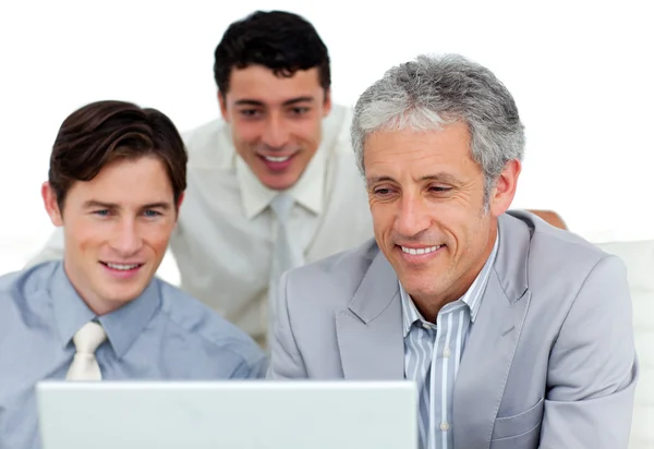 International businessmen working at a computer — Stock Photo, Image