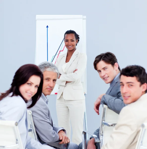 Multi-ethnic business at a presentation — Stock Photo, Image