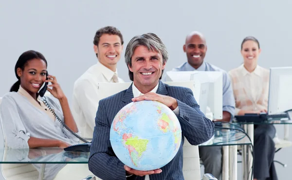 stock image Presentation of an enthusiastic business team