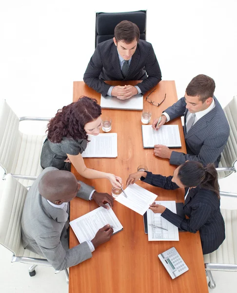 High Angle of business working together — Stock Photo, Image