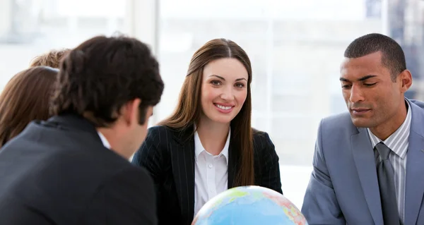 Ambitious business team having a brainstorming about expansion — Stock Photo, Image