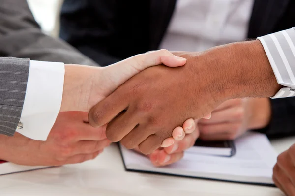 stock image Close-up of businesspeople closing a deal