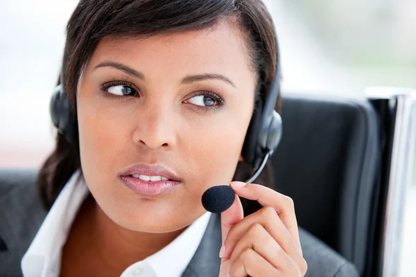 Portrait of a beautiful customer service agent at work