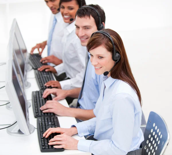 Positive customer service agents at work — Stock Photo, Image