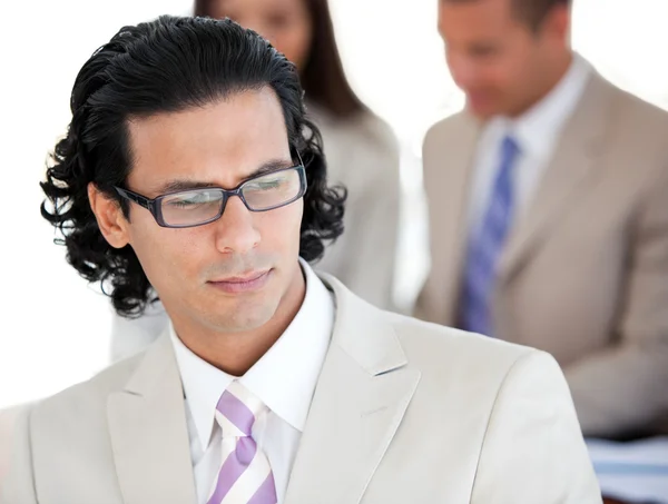 Portrét jistý podnikatel brýle — Stock fotografie