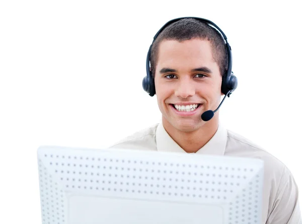 Glimlachende medewerker van de klantenservice — Stockfoto