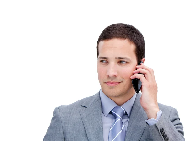 Portret van n elegante zakenman op telefoon — Stockfoto