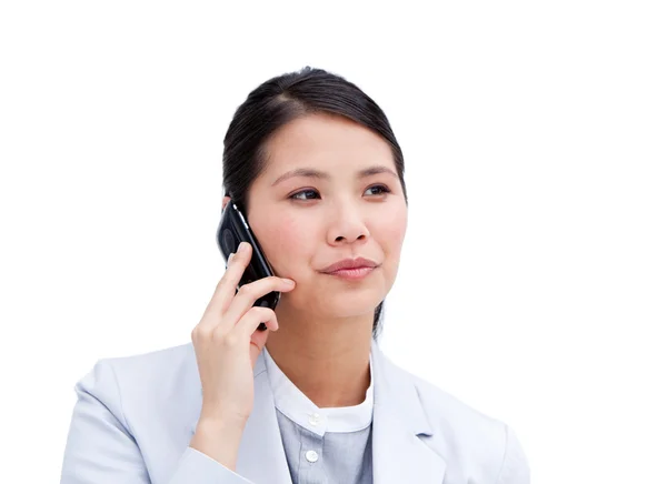Portrait of a concentrated businesswoman on phone — Stock Photo, Image