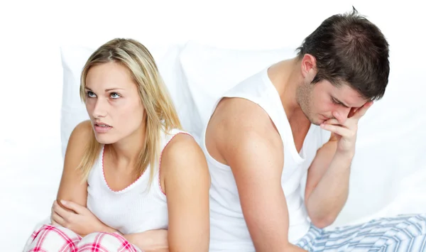 Woman getting fed up with her husband — Stock Photo, Image