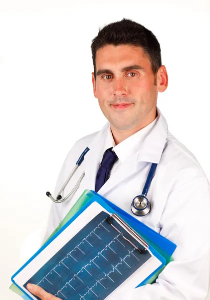Doctor holding folders — Stock Photo, Image