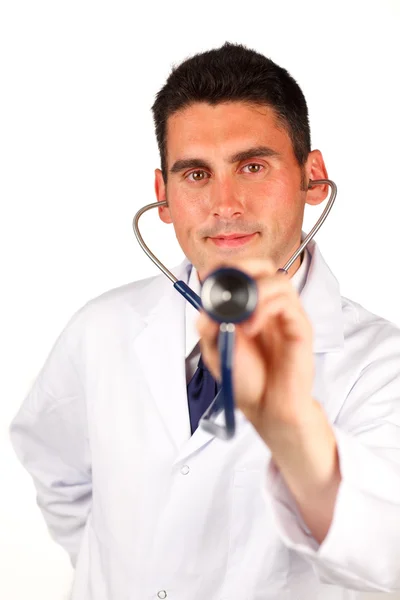Doktor steteskop tutuyor. — Stok fotoğraf