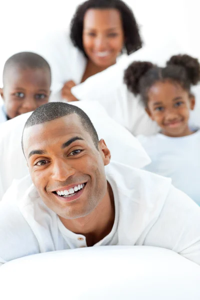 Attractive man having fun with his family — Stock Photo, Image