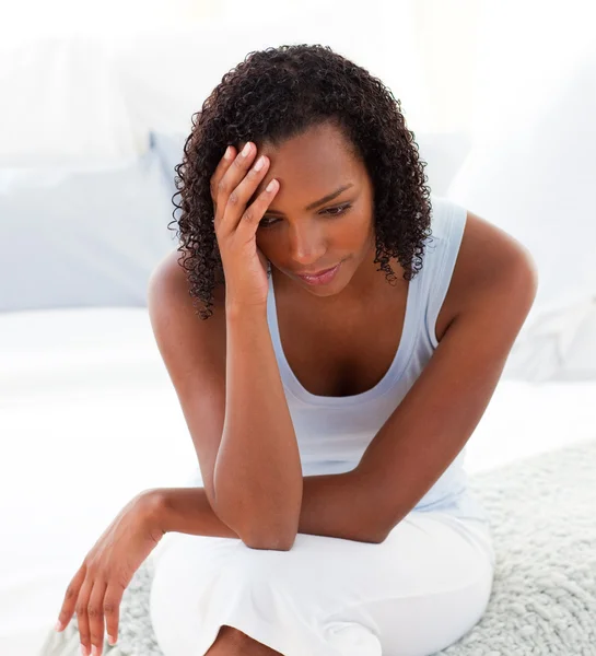 Portrait of an upset Afro-american woman — Stock Photo, Image