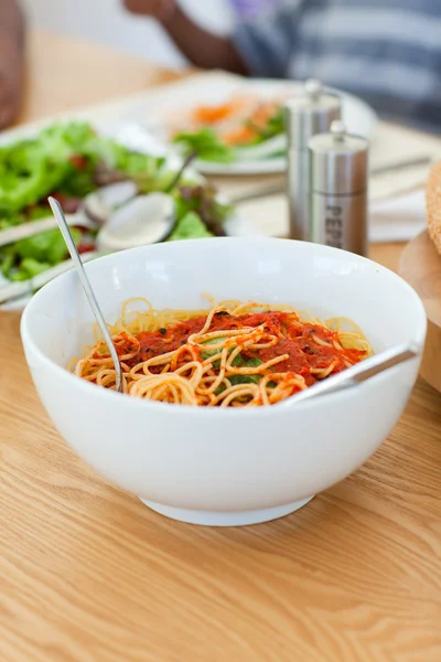 stock image Pasta in a bowl on the table