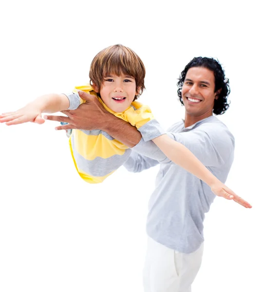 Animated father and his son playing together — Stock Photo, Image