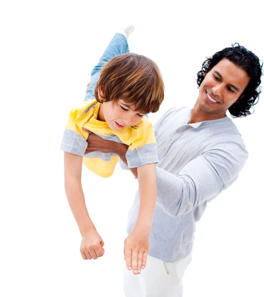 Cheerful father having fun with his son — Stock Photo, Image