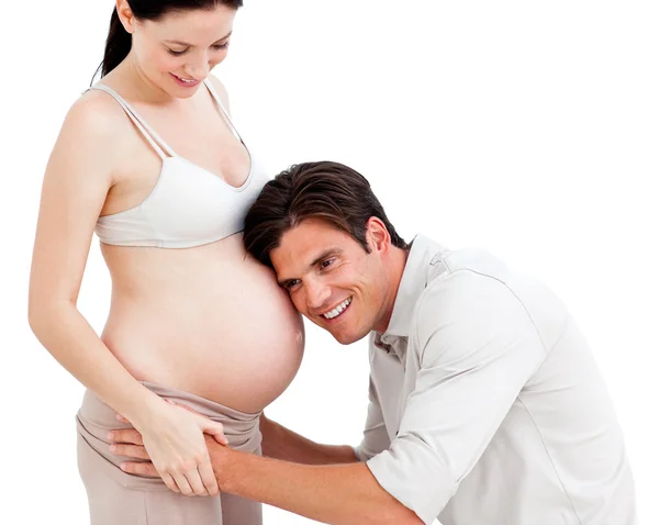 Czuły para spodziewa się dziecka — Zdjęcie stockowe