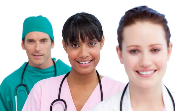 Presentation of a multi-ethnic medical team — Stock Photo, Image