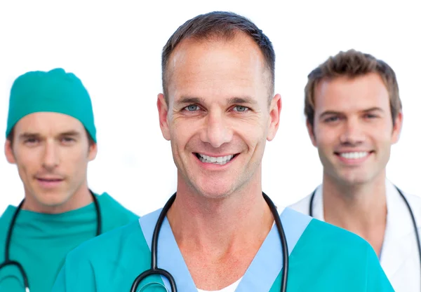 Presentazione di una squadra medica maschile — Foto Stock