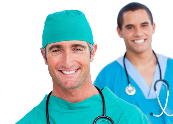 Portrait of smiling male doctors — Stock Photo, Image